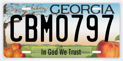GA license plate CBM0797
