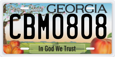 GA license plate CBM0808