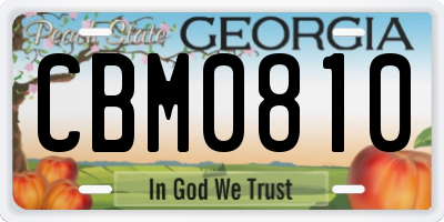 GA license plate CBM0810