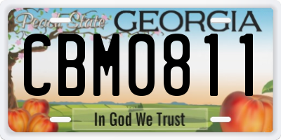 GA license plate CBM0811