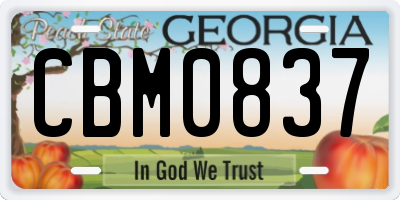 GA license plate CBM0837