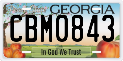 GA license plate CBM0843