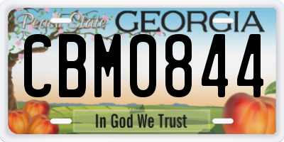 GA license plate CBM0844