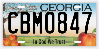 GA license plate CBM0847