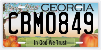 GA license plate CBM0849