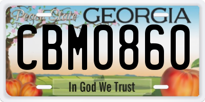 GA license plate CBM0860