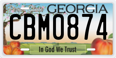 GA license plate CBM0874