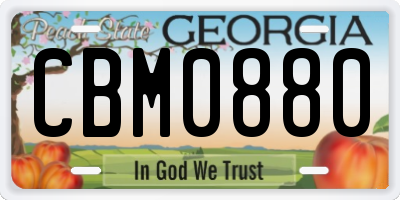 GA license plate CBM0880