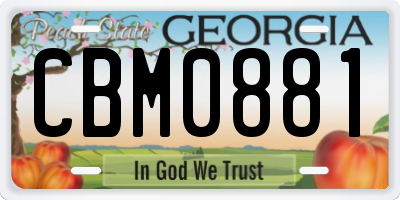 GA license plate CBM0881