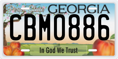 GA license plate CBM0886