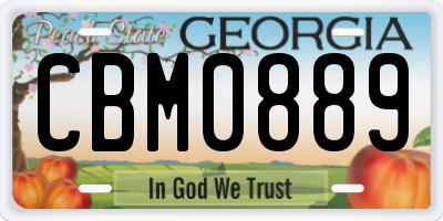 GA license plate CBM0889