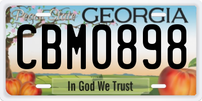 GA license plate CBM0898