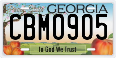 GA license plate CBM0905