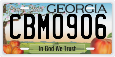 GA license plate CBM0906