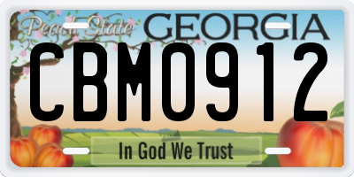 GA license plate CBM0912