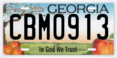 GA license plate CBM0913
