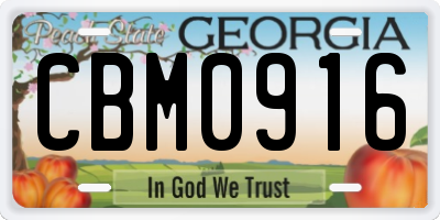 GA license plate CBM0916