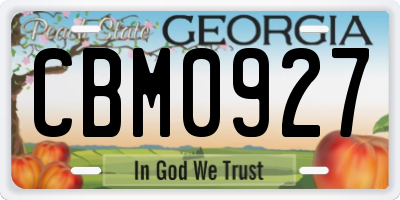 GA license plate CBM0927