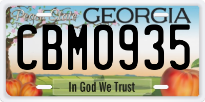 GA license plate CBM0935