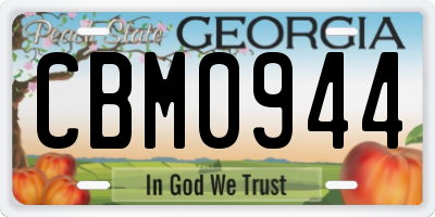 GA license plate CBM0944