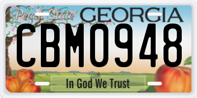 GA license plate CBM0948
