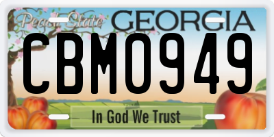 GA license plate CBM0949