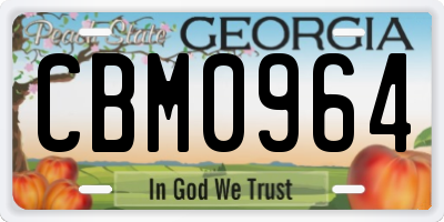 GA license plate CBM0964