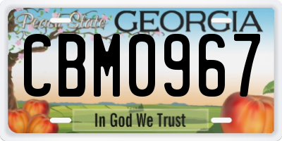 GA license plate CBM0967