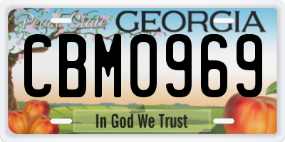 GA license plate CBM0969