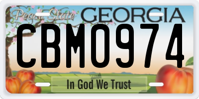 GA license plate CBM0974