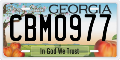 GA license plate CBM0977