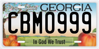 GA license plate CBM0999