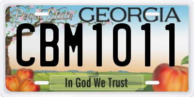 GA license plate CBM1011