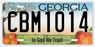 GA license plate CBM1014