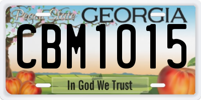 GA license plate CBM1015