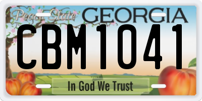 GA license plate CBM1041
