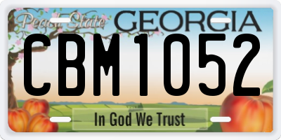 GA license plate CBM1052