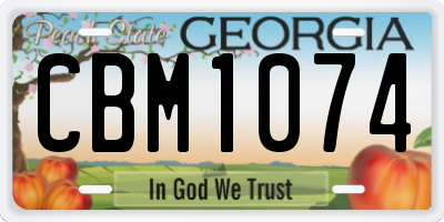 GA license plate CBM1074