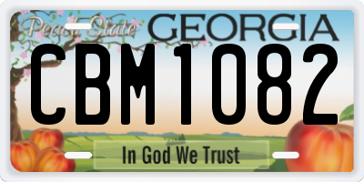 GA license plate CBM1082
