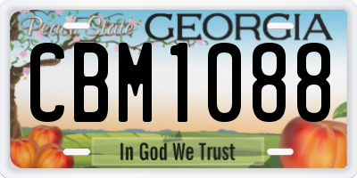 GA license plate CBM1088