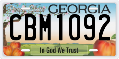 GA license plate CBM1092