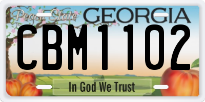 GA license plate CBM1102