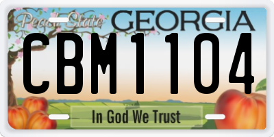 GA license plate CBM1104
