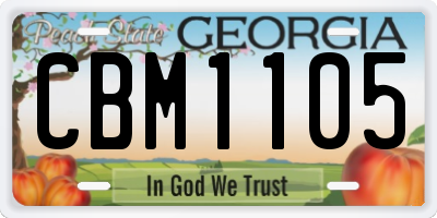 GA license plate CBM1105