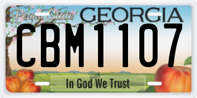 GA license plate CBM1107