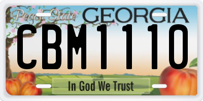 GA license plate CBM1110
