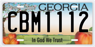GA license plate CBM1112