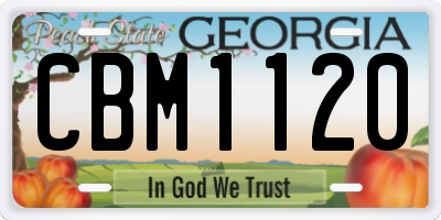 GA license plate CBM1120