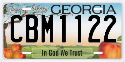GA license plate CBM1122