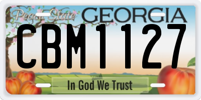 GA license plate CBM1127